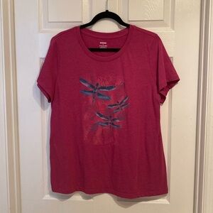 Women’s XL a lighter purple t shirt soft NWOT dragonflies on front